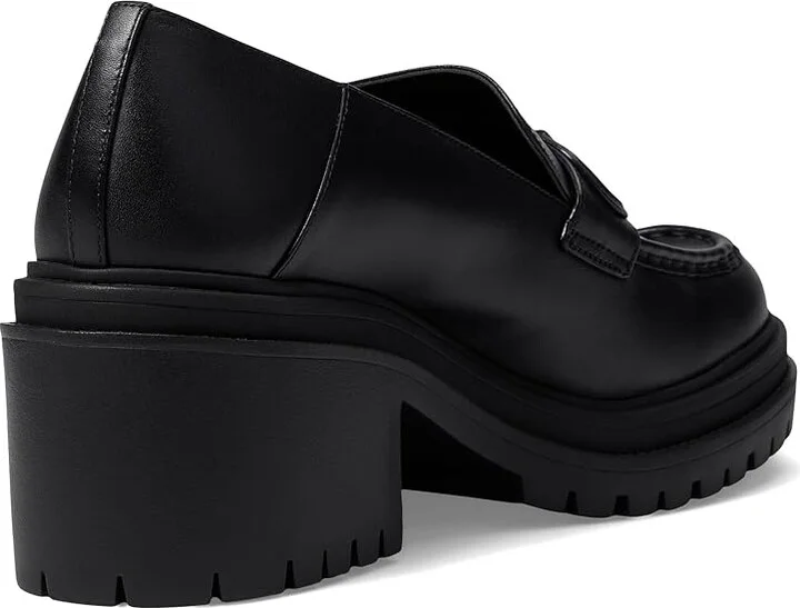 MICHAEL Michael Kors Rocco Heeled Loafer Women's Shoes Black 1 : 7.5 M, Leather - Image 4