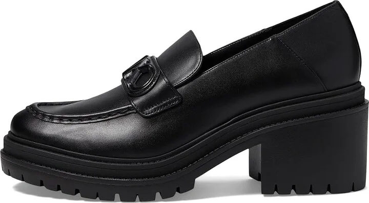MICHAEL Michael Kors Rocco Heeled Loafer Women's Shoes Black 1 : 7.5 M, Leather - Image 5