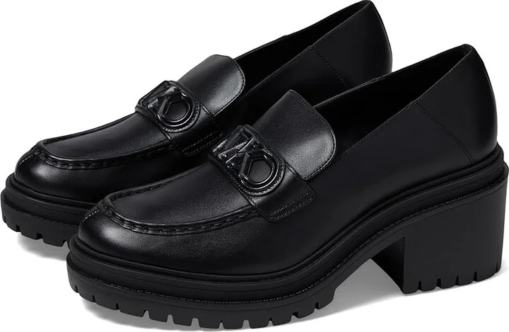 MICHAEL Michael Kors Rocco Heeled Loafer Women's Shoes Black 1 : 7.5 M, Leather