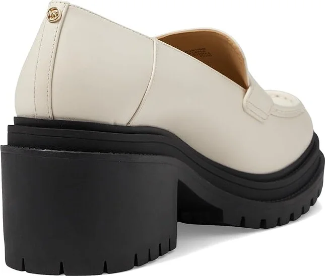 MICHAEL Michael Kors Rocco Heeled Loafer Women's Shoes Light Cream : 8 M, Leather - Image 4