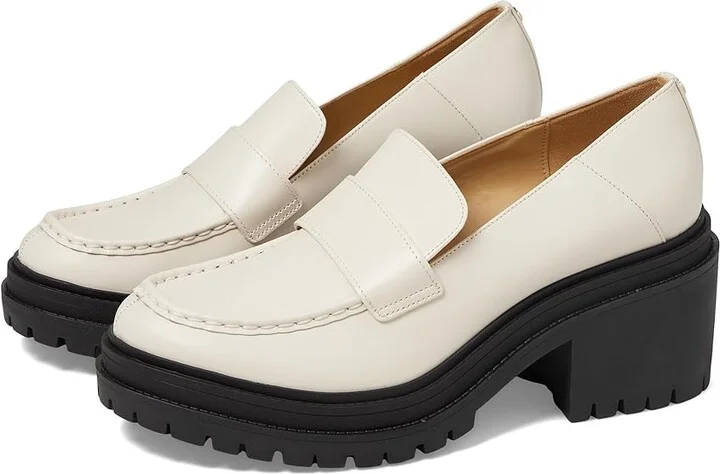 MICHAEL Michael Kors Rocco Heeled Loafer Women's Shoes Light Cream : 8 M, Leather