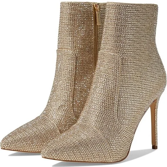 MICHAEL Michael Kors Rue Stiletto Bootie Women's Shoes Pale Gold : 6 M, Rubber