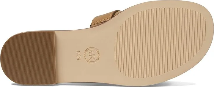 MICHAEL Michael Kors Ryland Flat Slide Women's Sandals Pale Peanut : 6 M, Leather - Image 3