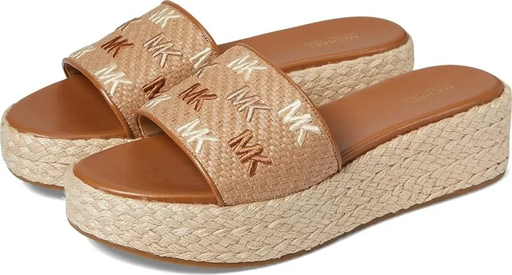 MICHAEL Michael Kors Sadler Wedge Women's Shoes Acorn : 7.5 M, Textile