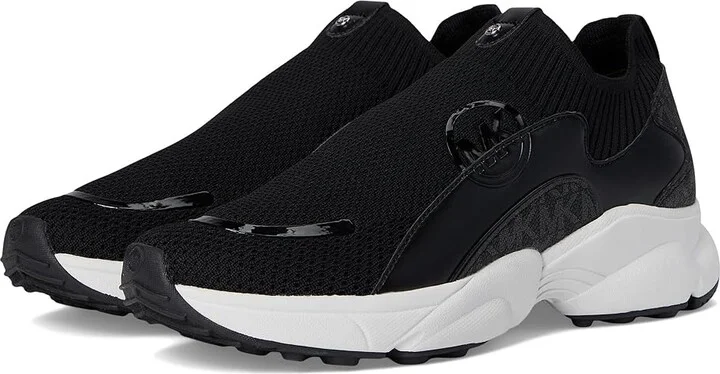 MICHAEL Michael Kors Sami Knit Trainer Women's Shoes Black : 9 M, Leather