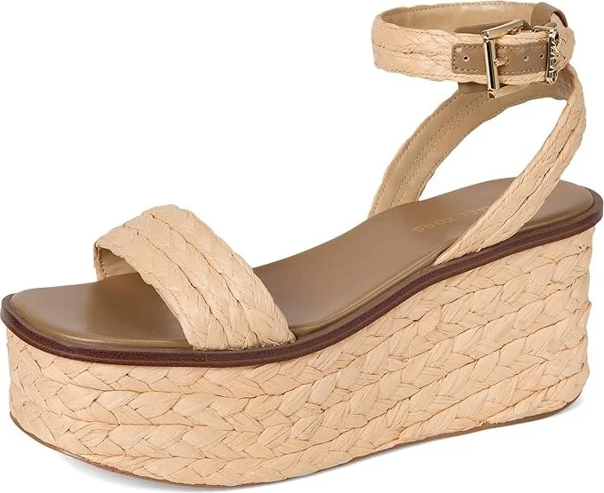 MICHAEL Michael Kors Sandra Flatform Women's Wedge Shoes Natural : 10 M, Synthetic - Image 5
