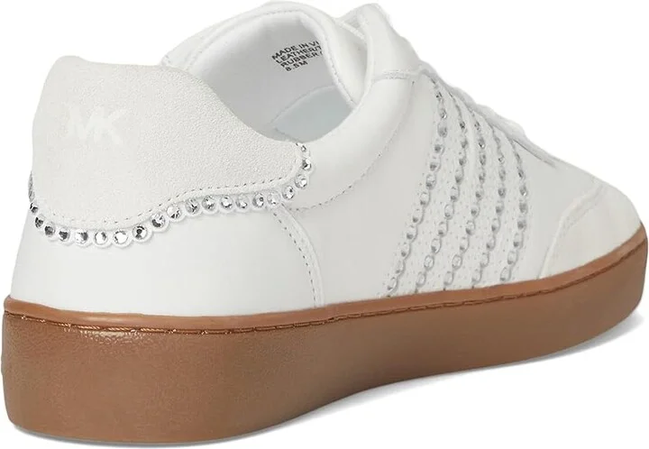 MICHAEL Michael Kors Scotty Lace Up Women's Shoes Optic White : 5.5 M, Leather - Image 4