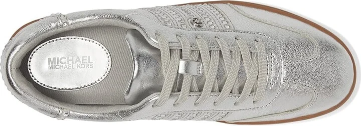 MICHAEL Michael Kors Scotty Lace Up Women's Shoes Silver 1 : 8.5 M, Leather - Image 2