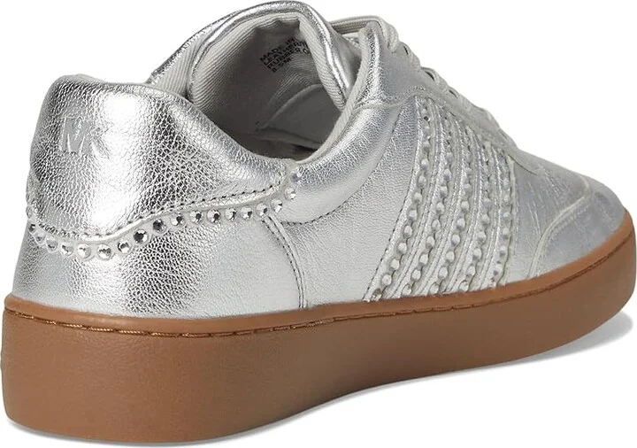 MICHAEL Michael Kors Scotty Lace Up Women's Shoes Silver 1 : 8.5 M, Leather - Image 4