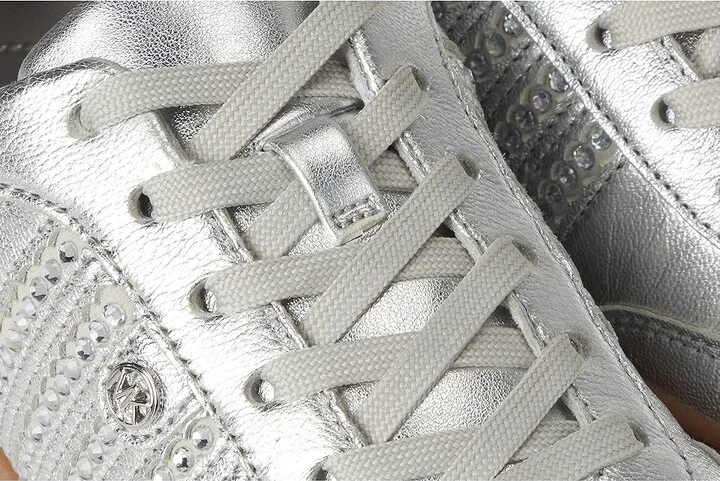 MICHAEL Michael Kors Scotty Lace Up Women's Shoes Silver 1 : 8.5 M, Leather - Image 7