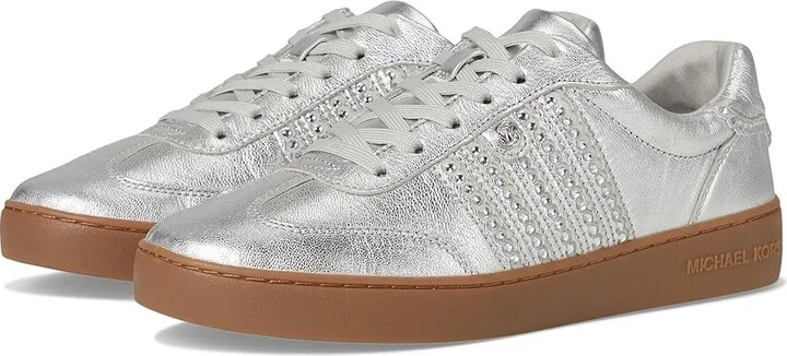 MICHAEL Michael Kors Scotty Lace Up Women's Shoes Silver 1 : 8.5 M, Leather