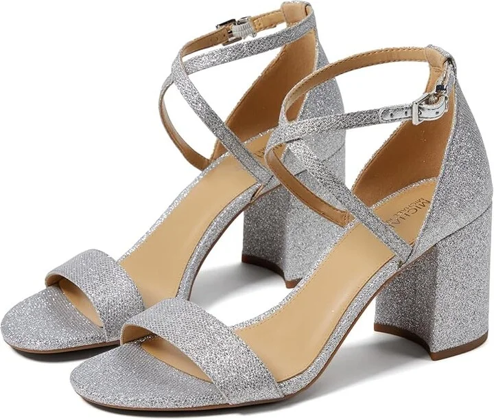 MICHAEL Michael Kors Sophie Flex Mid Women's Sandals Light Silver : 7.5 M, Leather