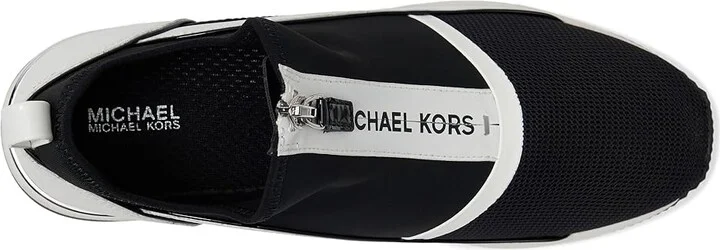 MICHAEL Michael Kors Spencer Wedge Trainer Women's Shoes Black/Optic White : 7.5 M, Synthetic - Image 2