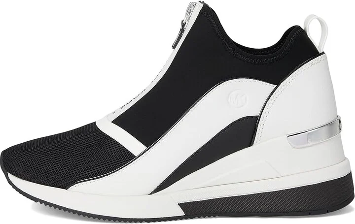 MICHAEL Michael Kors Spencer Wedge Trainer Women's Shoes Black/Optic White : 7.5 M, Synthetic - Image 6