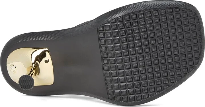 MICHAEL Michael Kors Splash Heeled Sandal Women's Wedge Shoes Black : 6 M, Leather - Image 3