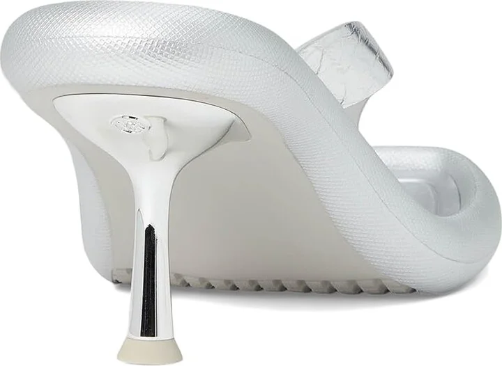 MICHAEL Michael Kors Splash Heeled Sandal Women's Wedge Shoes Silver : 7.5 M, Leather - Image 4