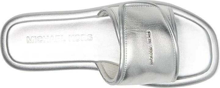 MICHAEL Michael Kors Suki Flat Slide Women's Sandals Silver : 8 M - Image 2