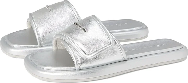 MICHAEL Michael Kors Suki Flat Slide Women's Sandals Silver : 8 M
