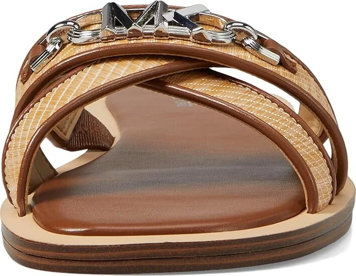 MICHAEL Michael Kors Tiffanie Flat Slide Women's Sandals Natural/Luggage : 8 M, Leather/Rubber - Image 2