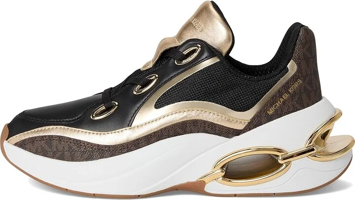 MICHAEL Michael Kors Toni Trainer Women's Shoes Brown : 9 M, Leather - Image 6