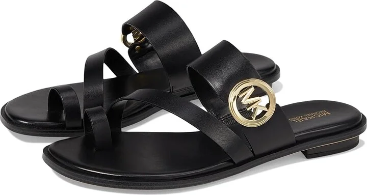 MICHAEL Michael Kors Vera Flat Thong Women's Sandals Black : 7.5 M, Leather/Rubber