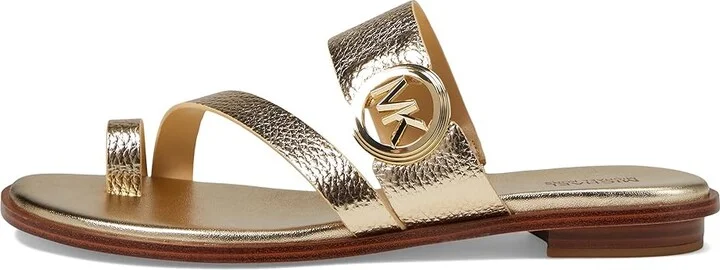 MICHAEL Michael Kors Vera Flat Thong Women's Sandals Pale Gold : 7.5 M, Leather/Rubber - Image 5