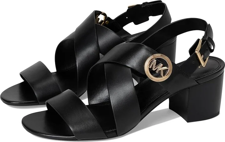 MICHAEL Michael Kors Vera Flex Mid Sandal Women's Sandals Black : 7.5 M, Leather