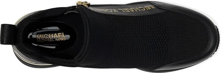 MICHAEL Michael Kors Willis Wedge Trainer Women's Shoes Black 1 : 11 M, Leather/Textile - Image 2