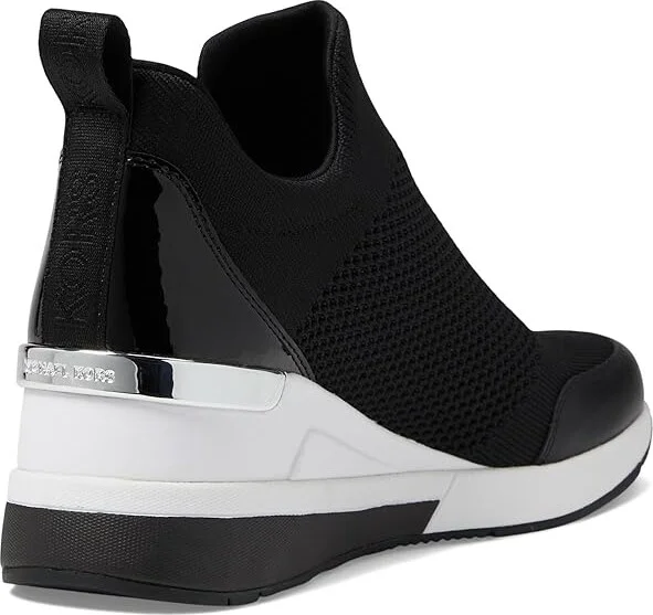 MICHAEL Michael Kors Willis Wedge Trainer Women's Shoes Black : 5.5 M, Leather/Textile - Image 4