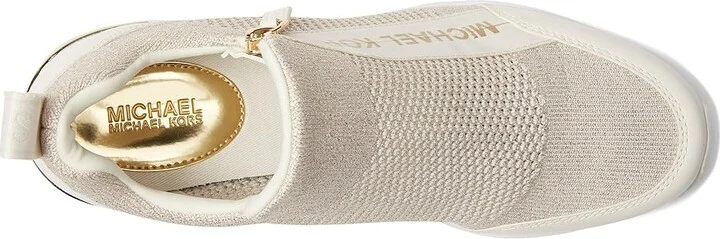 MICHAEL Michael Kors Willis Wedge Trainer Women's Shoes Champagne : 5.5 M, Leather/Textile - Image 2