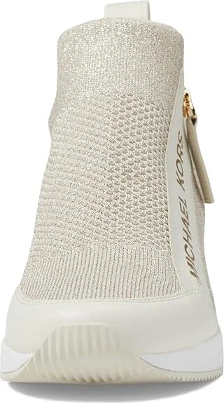 MICHAEL Michael Kors Willis Wedge Trainer Women's Shoes Champagne : 5.5 M, Leather/Textile - Image 5