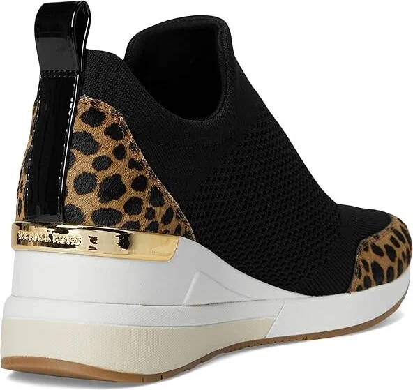MICHAEL Michael Kors Willis Wedge Trainer Women's Shoes Husk : 10 M, Leather/Textile - Image 4