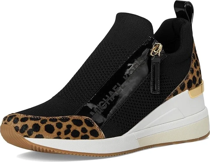 MICHAEL Michael Kors Willis Wedge Trainer Women's Shoes Husk : 10 M, Leather/Textile - Image 5