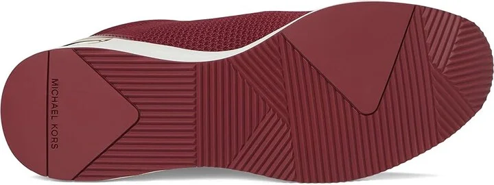 MICHAEL Michael Kors Willis Wedge Trainer Women's Shoes Mulberry : 8 M, Leather/Textile - Image 3