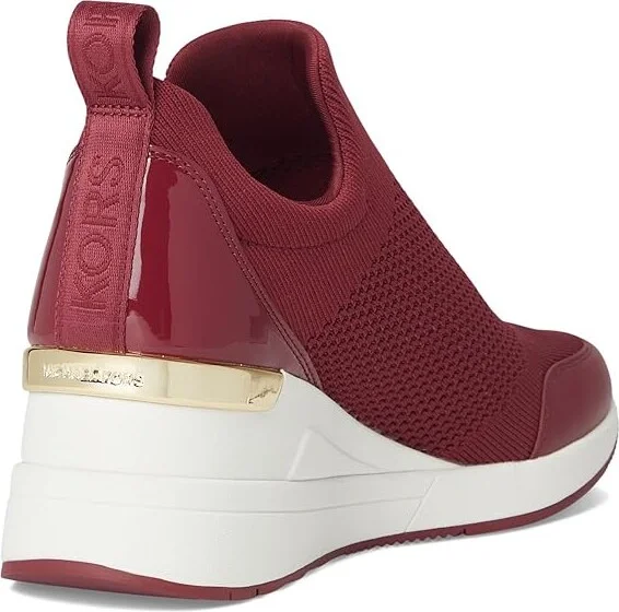 MICHAEL Michael Kors Willis Wedge Trainer Women's Shoes Mulberry : 8 M, Leather/Textile - Image 4