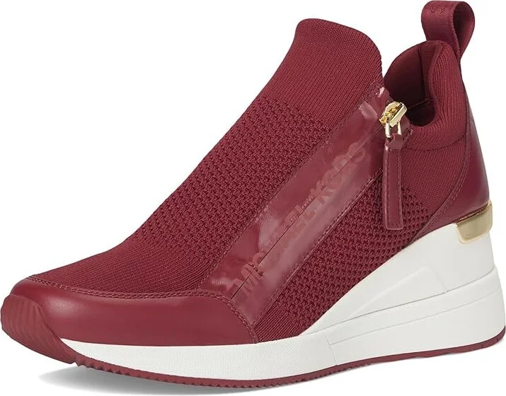 MICHAEL Michael Kors Willis Wedge Trainer Women's Shoes Mulberry : 8 M, Leather/Textile - Image 5