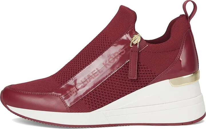 MICHAEL Michael Kors Willis Wedge Trainer Women's Shoes Mulberry : 8 M, Leather/Textile - Image 6