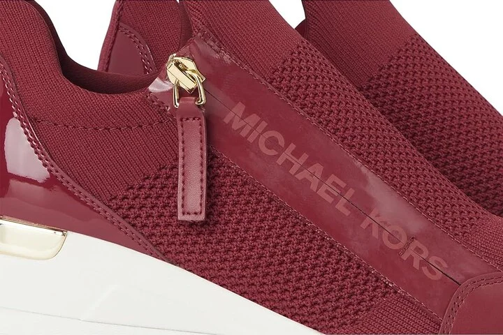 MICHAEL Michael Kors Willis Wedge Trainer Women's Shoes Mulberry : 8 M, Leather/Textile - Image 7