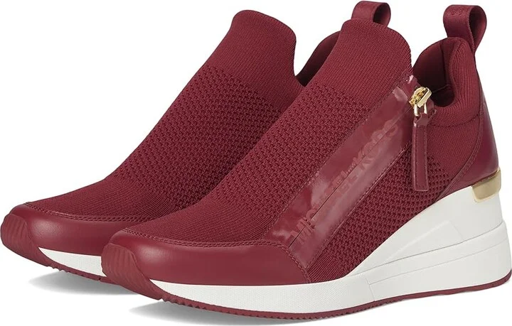 MICHAEL Michael Kors Willis Wedge Trainer Women's Shoes Mulberry : 8 M, Leather/Textile