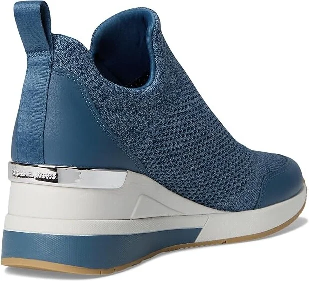 MICHAEL Michael Kors Willis Wedge Trainer Women's Shoes Union Wash : 7.5 M, Leather/Textile - Image 4