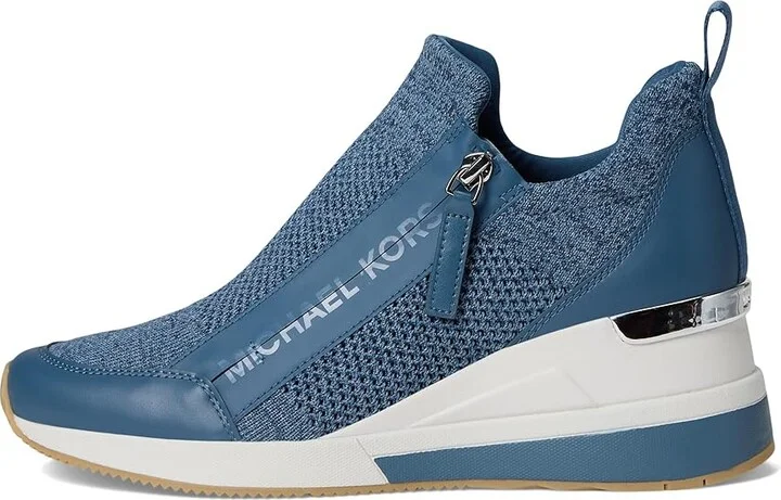 MICHAEL Michael Kors Willis Wedge Trainer Women's Shoes Union Wash : 7.5 M, Leather/Textile - Image 6