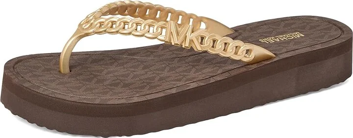 MICHAEL Michael Kors Zaza Flip Flop Women's Sandals Brown : 10 M, Synthetic - Image 5