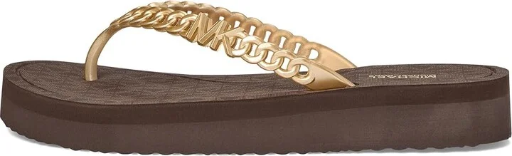 MICHAEL Michael Kors Zaza Flip Flop Women's Sandals Brown : 10 M, Synthetic - Image 6