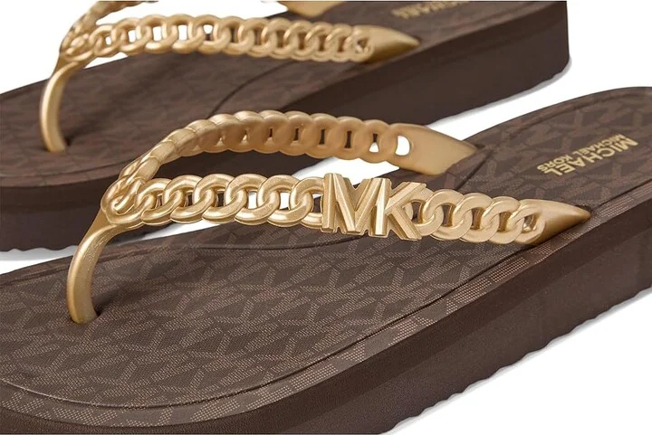 MICHAEL Michael Kors Zaza Flip Flop Women's Sandals Brown : 10 M, Synthetic - Image 7