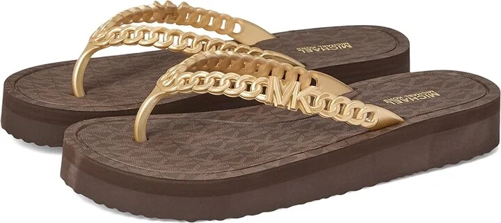MICHAEL Michael Kors Zaza Flip Flop Women's Sandals Brown : 10 M, Synthetic