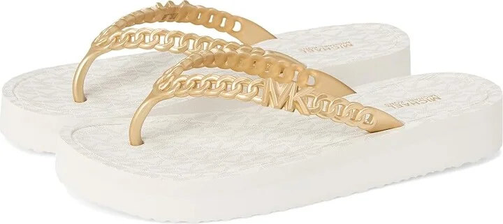MICHAEL Michael Kors Zaza Flip Flop Women's Sandals Cream : 10 M, Synthetic