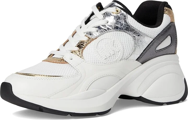 MICHAEL Michael Kors Zuma Trainer Women's Shoes Optic White : 9.5 M, Canvas/Leather - Image 5