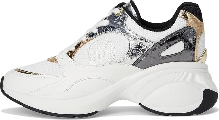 MICHAEL Michael Kors Zuma Trainer Women's Shoes Optic White : 9.5 M, Canvas/Leather - Image 6