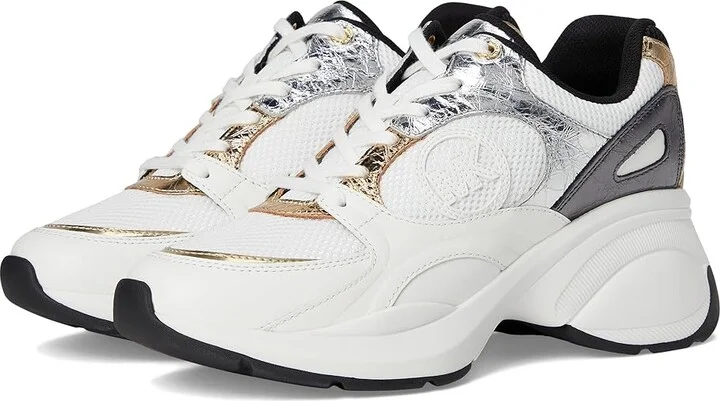 MICHAEL Michael Kors Zuma Trainer Women's Shoes Optic White : 9.5 M, Canvas/Leather