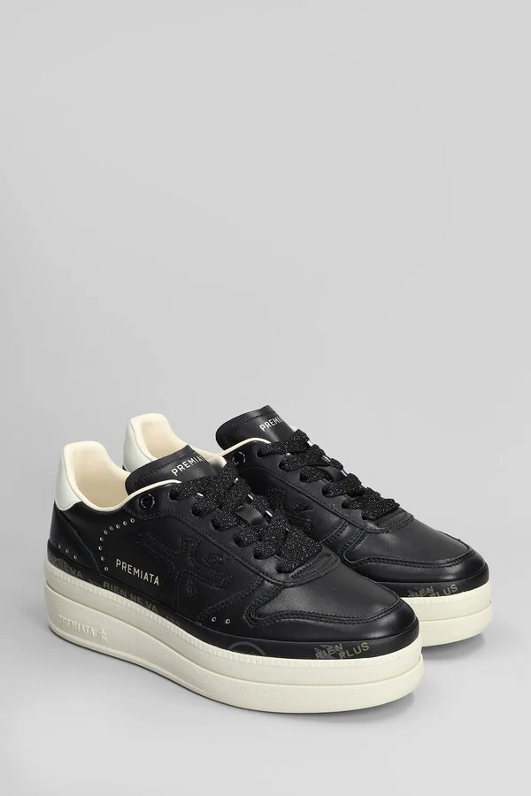 Micol Sneakers In Black Leather - Image 2
